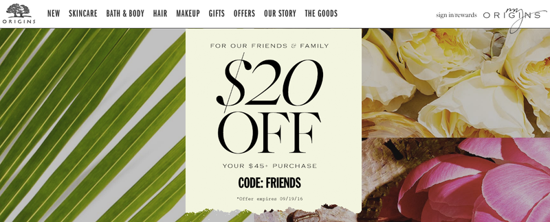 Spend $45+, get $20 off with code FRIENDS